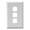 HPM Excel 3 Gang Light Switch Cover Plate, White