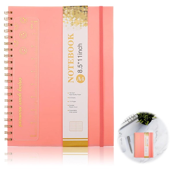 Gsedaox A4 Notebook Notepad,Wirebound Spiral Notebooks,PVC Waterproof Cover, Lined Notebook