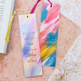 10 Pieces Inspirational Quote Bookmark with Tassel Motivational Bookmarks Positive Page Marker for School Office Students Bookworm Presents, 10 Different Designs