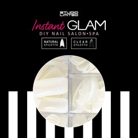 Instant Glam D.I.Y Nail Salon 500 Tips Acrylic Nails Tips 10sizes (Stiletto, Clear)