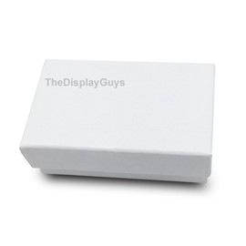 TheDisplayGuys - 100-Pack #21 Cotton Filled Cardboard Paper Jewelry Boxes Gift Case - White Swirl (2.6" x 1.6" x 1.0") - for Shipping or Storage