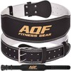 AQF Leather Weight Lifting Belt Body Building Fitness Gym Back