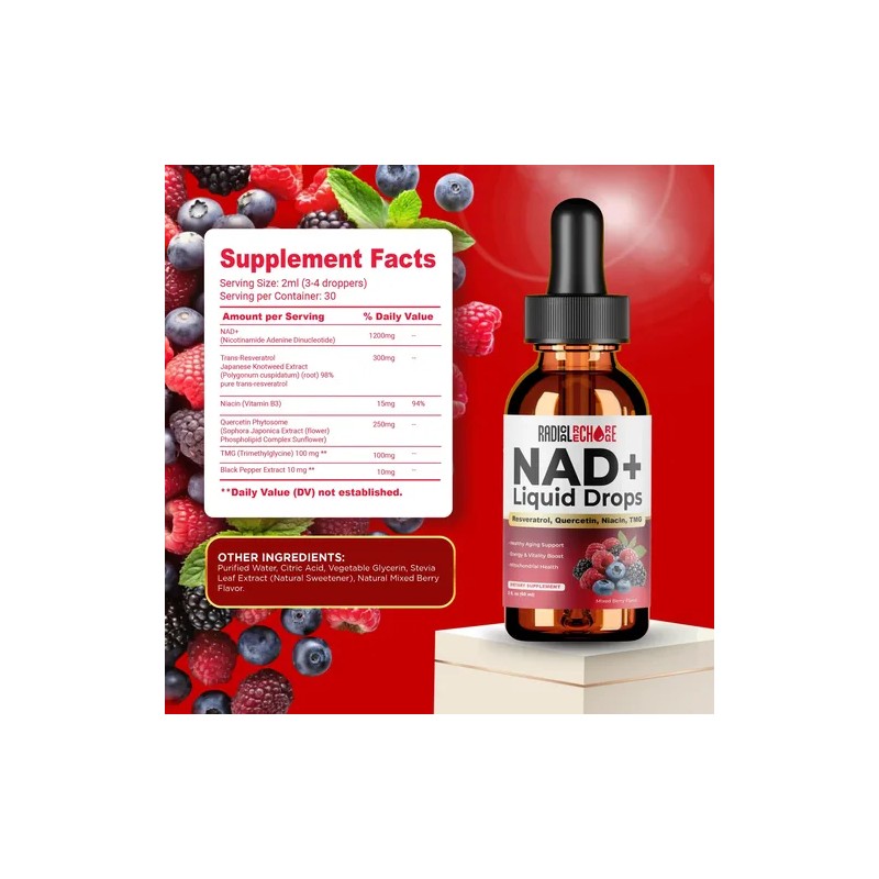 Radical Recharge Nad+ Gotas Líquidas 2 Fl Oz