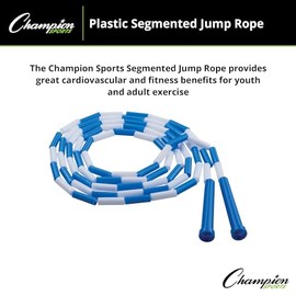 Champion Sports Classic - Cuerdas de saltar de plástico segmentadas con abalorio - Phys. Ed, gimnasio, fitness y uso recreativo, en una variedad de...