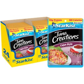StarKist Tuna Creations Cajun Style Pouch (2.6 oz - 24 Pack) Wild Caught, High Protein Shelf Stable Seafood, Gluten Free, Soy Free, No Draining, Ready to Eat for Salads and Sandwiches