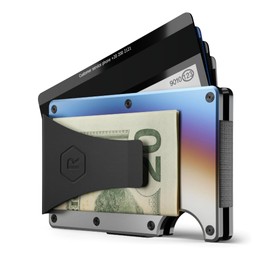 Ridge Wallet for Men - Slim Minimalist Compact Wallet and Card Holder, RFID Protected Front Pocket Wallets for Men with Integrated Money Clip (Basecamp Orange)