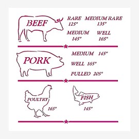 Meat Temperatures Guide Stencil Reusable Sturdy Flexible Transparent 12 x 12.25 Inches 10mil Mylar Arts and Crafts Material Scrapbooking for Airbrush Painting Drawing
