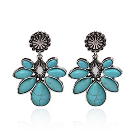 Dainty Silver Western Earrings Turquoise Earrings for Women Dangle Boho Jewelry Gifts Western Outfit for Women