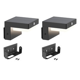VerLuce - Square Solar Wall Lights - Solar Powered Wall Lamps - LED Lights - PIR Sensor & Two Lighting Modes - Rechargeable Battery Lasts Up to 55 Hours - 3000K - IP44 Weather Resistant - 2 Pack