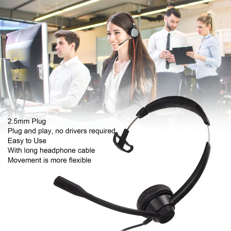 2.5mm Telephone Headset Noise Reduction Unilateral Elbow Plug Customer Service
