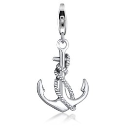 Pendant Charm Anchor Nena Lina in 925er Sterling Silver for Charm Bracelet, Necklace, Earring, Bracelet and Charm Carrier Many Popular 713068-000