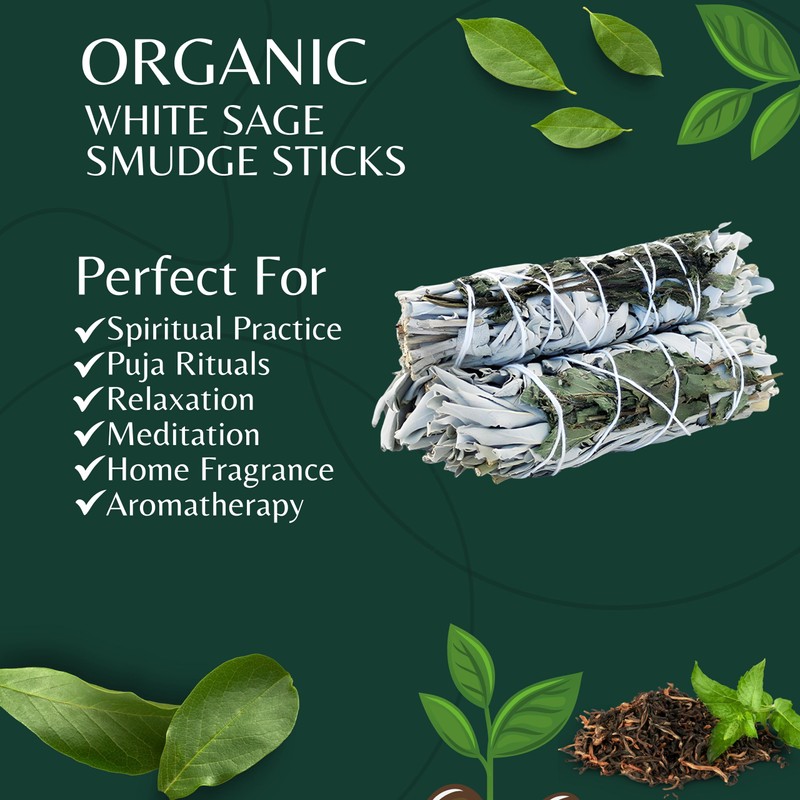Ancientveda White Sage Mix Smudge Sticks 3 Pack for Cleansing,