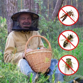 Gobiufy Gobiufy Midge Head Net Hat,Pop up Mosquito Head Hat with Netting,Portable Face Net Mesh with Hat Protection Head Cover for Adults Outdoor Hiking Camping Climbing Fishing Walking Gardening