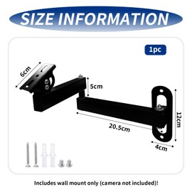 Security Camera Mount Wall Mount Adjustable Camera Mount Wall Mount Wall Mount Universal for Indoor and Outdoor Use Metal Pack of 2 Black