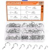 HELIFOUNER 120 Pieces 7 Sizes Cup Screw Hooks, Silver, Screw-in