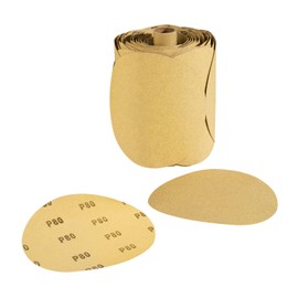 MIDO Professional Abrasive PSA Sanding Discs 6 Inch 100 PCS Sandpaper 80 Grit Self Adhesive Sandpaper Roll Premium Aluminum Oxide Sandpaper Discs with Sticky Back for Wood, Metal, and Car Paint