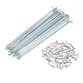 TUCKBOLD Bicycle Spokes Bike Wheel Spokes Silver Tone Nipple 1 Set 14G 138mm Length Carbon Steel Galvanized