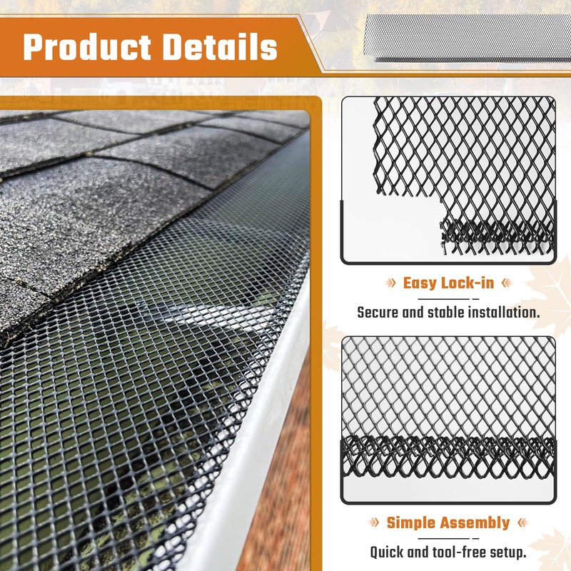 SDSNTE Lock-in Gutter Guard - 6” x 120 ft Durable
