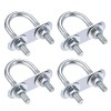 uxcell Round U-Bolt 0.79"(20mm) Inner Width 50mm Length Steel M6 with Nut, Plate, Washer 4 Sets