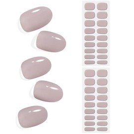 36pcs Semi Cured Gel Nail Strips Salon-Quality UV Gel Nail Wraps Stickers,Real Gel Nail Polish Strips Long Lasting Easy to Apply Semi-Cured Gel Nail Stickers with Prep Pads, Nail File, Wooden Stick