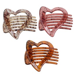 Lurrose 3pcs Hairpin Combs for Women Wedding Decor Womens Hair Clips Resin Hair Clips Hair Side Combs Heart Shape Hairpin Delicate Hairpins Women Headdress Fashionable Hair Clip Fine Resin