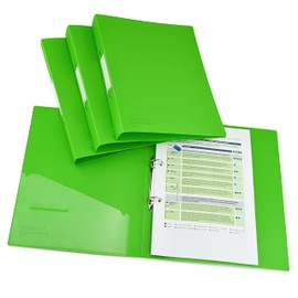 Rapesco 1662 2-Ring Binder with Antibacterial Protection, 35 mm Spine, A4, Green, Pack of 4