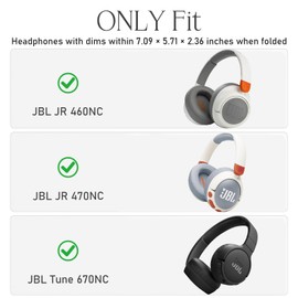 Headphone Case for JBL Junior 470NC/ JR 470 NC/JR 460 NC/Tune 670NC Kids Headphone (Box Only) (Grey-Orange)