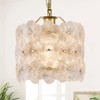 Poemoon Gold Glass Pendant Light 1-Pack Modern Flower Small Ceiling