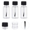 YuanHolumid 4Pcs Clear 20ml Empty Refillable Nail Polish Bottles Transparent