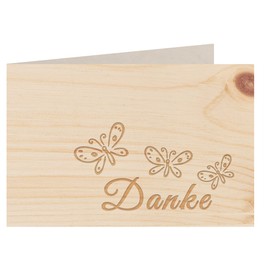 Wooden greeting card, thank you card, 100% handmade in Austria, postcard, greeting card, greeting card, invitation, motif: thank you