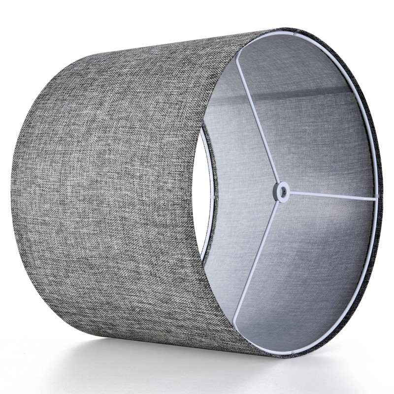 Gray Drum Lamp Shades Medium 13" Top x 13" Bottom