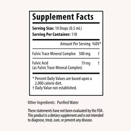 Organic Trace Minerals Electrolyte Drops with Fulvic Acid 2 oz Alkaline Liquid Minerals for Water - Supports Gut Health, Energy, Stamina, and Nutrient Uptake