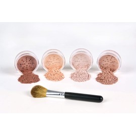 5pc BLUSH SET with BRUSH Mineral Makeup Kit Bare Face Powder Rouge Highlight (Full Size Blush Set)