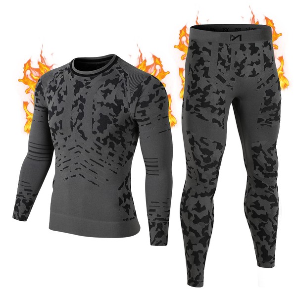 MeetHoo Men's Thermal Underwear Set Seamless Compression Base Layer Winter