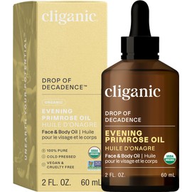 Cliganic Organic Evening Primrose Oil, 100% Pure (2oz) - For Hair & Face | Natural Cold Pressed Unrefined