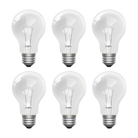 YXQZH 75 Watt Incandescent Bulbs, A19 E26 Base Warm White, 6 Pack