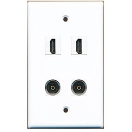 RiteAV 2 HDMI and 2 Toslink Digital Audio Jack Wall Plate White