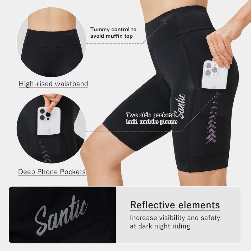 Santic Women's Padded Cycling Shorts, A-violet, XL
