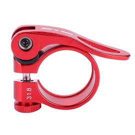 Seat Clamp Red, Seat Post Clamp Red, Quick Release Bicycle Gub Cx-18 Bicycle Seatpost Clamp Aluminium Alloy Quick Release Road Bike Seatpost Clamp for 31.8 mm S