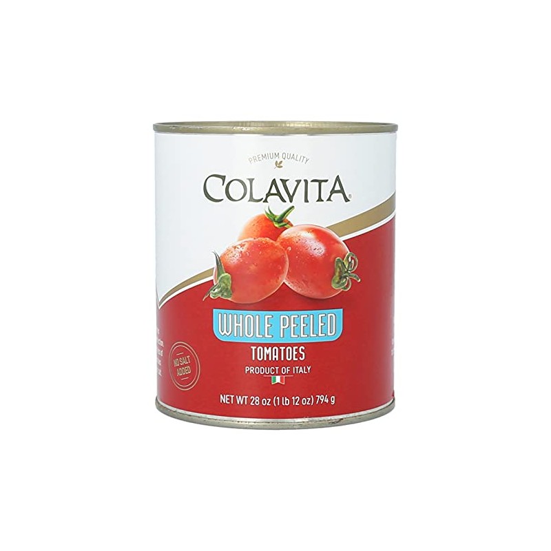 COLAVITA Whole Peeled Tomatoes Pack of 6 (28 Ounce) Can