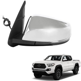 Marretoo Letf Driver Side Mirror replacement for TOYOTA Tacoma 2016-2023 Accessories 8 pins Heated Turn Signals Light Power Adjusted Glass With Blind Spot Monitoring(BSM) TO1320360, 8794504080 CHROME
