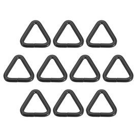sourcing map 10 Pcs Metal Triangle Ring Buckle, 1" Belt Fastener Connectors Strap Keeper Loop for DIY Leather Purse Bags Handbag Straps, Black