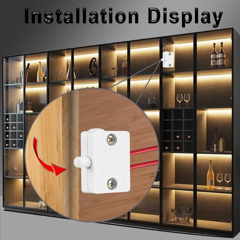 MKBKLLJY 6 PCS White Cabinet Door Switch Normally Closed Automatic