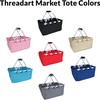 Threadart Large Collapsible Market Basket - Natural | Aluminum Frame