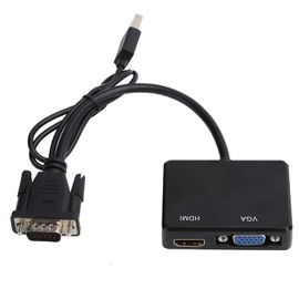 VGA to HDMI VGA Adapter, VGA to VGA HDMI Splitter Converter Support Dual Display Adapter, Support Dual Display Adapter, HDMI VGA Adapter for Computer, Monitor, Projector