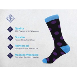 GALLERY SEVEN Mens Socks, 6 Pack Assorted Colorful Fun Bright Patterned Casual Dress Socks (Fun Collection, 10-13)