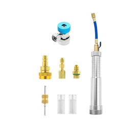Mtsooning AC Oil Dye Injector Prevent Kit with R134a R1234YF Adjustable Quick Couplers,2 Oil Checkers,R410 Adapter for R134A R1234YF R410A Refrigerant System
