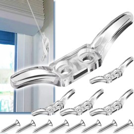 Cord Cleats for Blinds, 4pcs Winder, Transparent Plastic Cleat With Screws for Window Curtains, Sun Shades, Ropes