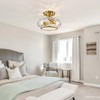 Modern Semi Flush Mount Ceiling Light, 9.89" 2-Light Gold Hallway