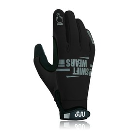 SWIFT WEAR Full Finger Winter Cycling Gloves, Breathable, Water Resistant, Windproof, Anti-Shock Gel Padded Palms, Touchscreen, Anti-Slip Thermal Warm, for Men and Women (Black, M)